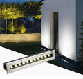 Outdoor Buried Lamp Ground LED Landscape Lights IP65 Waterproof Ultra-thin LED Spotlight AC85-265V Stainless Steel Long Strip Wall Lights for Garden Driveway Bridge(Warm white light6W)