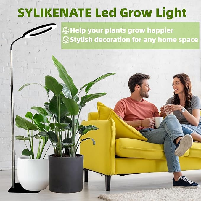 LED Grow Light for Indoor Plants Full Spectrum led Grow Light55 inches Adjustable HeightGrowing Lamp with TimerDimmable Brightness Ideal for Tall Plants