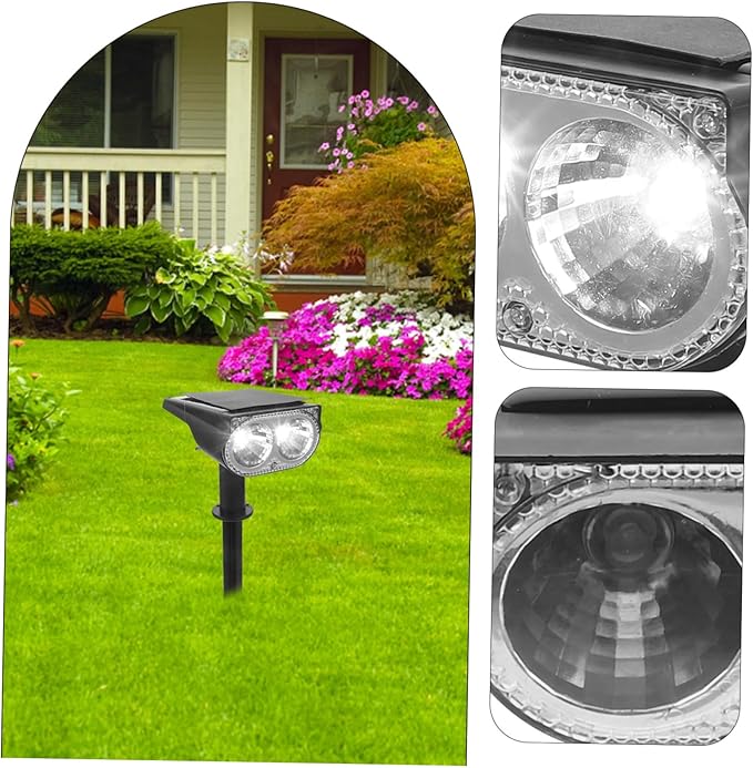 Homoyoyo 2pcs Solar Spotlights Led Landscape Lights Outdoor Garden Lights for Decorative Use