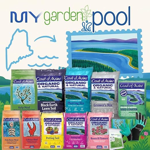 Coast of Maine LM6000 Lobster Meal Plant Food 4 LB – Natural Organic Fertilizer with Calcium for Soil Health with My Garden Pool Soil Test Strips &amp Gardening Claw Gloves