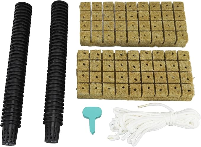 72 Set 1 Inch Rockwool Cubes with 2 Inch Net Pots for Hydroponics Growing System Hydroponics Mesh Net Cup Kit for Home Multifunctional Accessory for Home Use