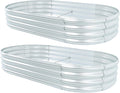 6x3x1FT Metal Raised Garden Beds Galvanized Raised Garden Bed Box Planter for Vegetables Flowers Herb Succulent Silver (2 Pack)