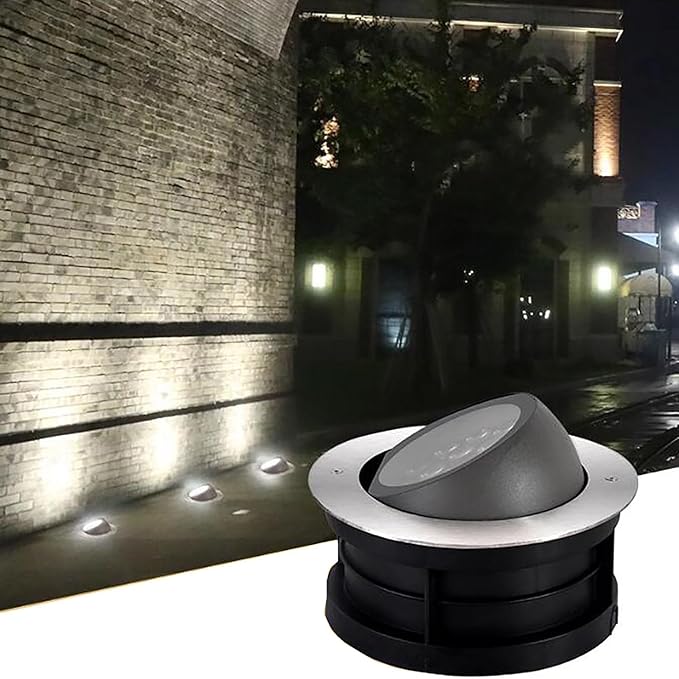 Outdoor Buried Lights - LED Landscape Lights 15-60° Adjustable Design Decorative Lighting Ground Light AC Recessed Spotlight IP67 Waterproof Fully SealedPolarized FloYellow-6W