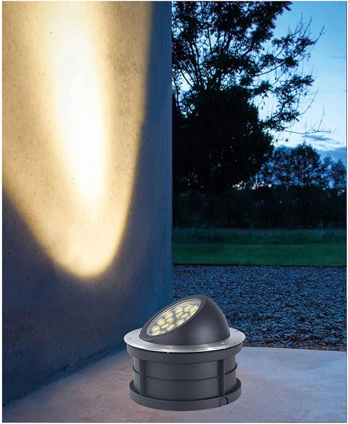 Outdoor Ground Light 60° Embedded Polarized Spotlight IP66 Waterproof AC85-110V LED Underground Light for Garden Deck Driveway Patio Decorative Landscape Light