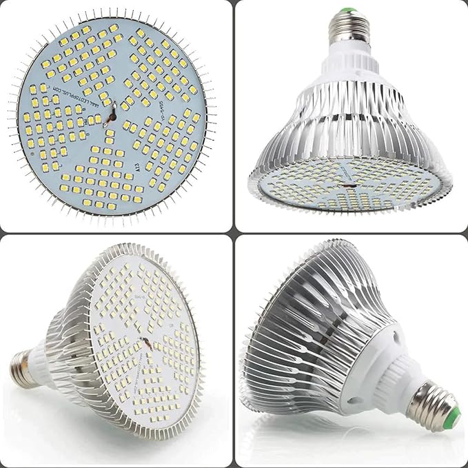 Sxminer 100W LED Grow Light Bulb E26/E27 Base 3000K Warm White Full Spectrum 150 LED Chips for Indoor Plants Seed Starting Succulents Greenhouse Hydroponics - 1 Pack