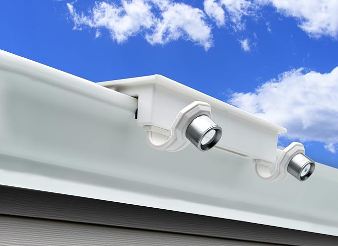 STKR Concepts EZ Home Security Solar Gutter Spot LightWhite