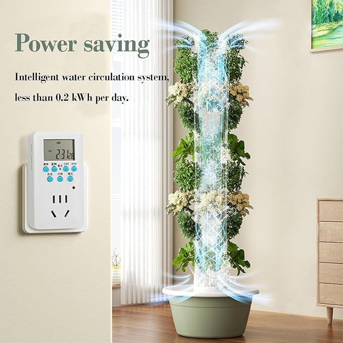 Vertical Hydroponic Hydroponic Growing System with Hydrating Pump Timer &amp Detachable Cups Perfect for Growing Fruits Vegetables Indoors Or Outdoors.(7 Layer)