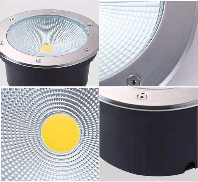 4PCS Ground LED Landscape Lights - Outdoor Buried Lights Outdoor Decorative Spotlight IP67 Waterproof Stainless Steel Recessed Spotlight Underground Path Light Courtyard Underground Light