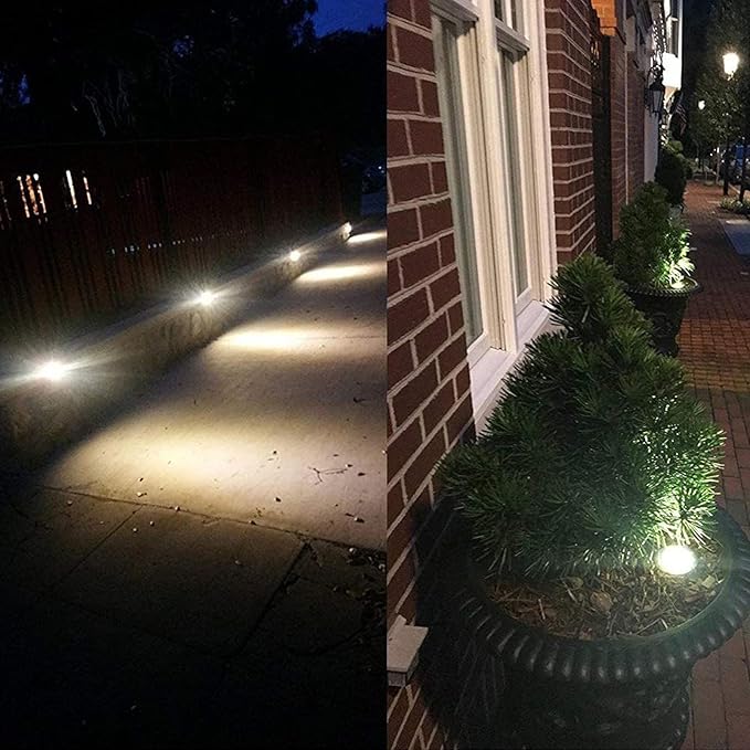 2 Pack LED Waterproof Inground Lights IP67 Landscape Lighting 3W Outdoor Garden Path Spotlights DC12V/24V Recessed Buried Lamps for Walkways (Warm White 24V)