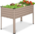 Best Choice Products 48x24x30in Galvanized Raised Garden Bed Metal Elevated Planter Box Vegetable Garden for Backyard Patio Balcony - Taupe