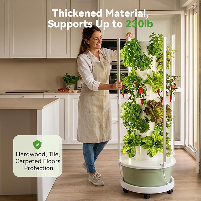 BAOSHISHAN Hydroponic Tower and Silent Wheel Mobile Tray