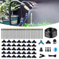 131FT Drip Irrigation Kits with Quick ConnectorAutomatic Irrigation System with Replaceable 360-degree Bending Dropperatomizing Copper Nozzle for Watering System for Garden Plant Lawn Patio.