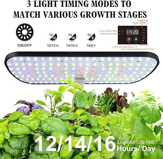 Indoor Herb Garden Kit12 Pods Hydroponics Growing System with LED Grow Light Smart Microgreens Growing Kit with Auto TimerHydroponic Plants Kitsfor Home Kitchen