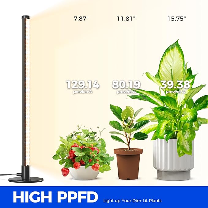 Barrina Standing Grow Light for Indoor Plants 20W 2FT Desk LED Plant Light Hanging and Standing Table Top Full Spectrum Vertical Grow Lights with Stand and On/Off Switch Ideal for Plants Growth