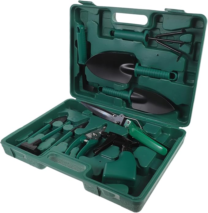 BESPORTBLE Garden Tool Set Includes Rake Shovel Shears Sprayer Tool Case for Outdoor Gardening Vegetable Planting Supplies