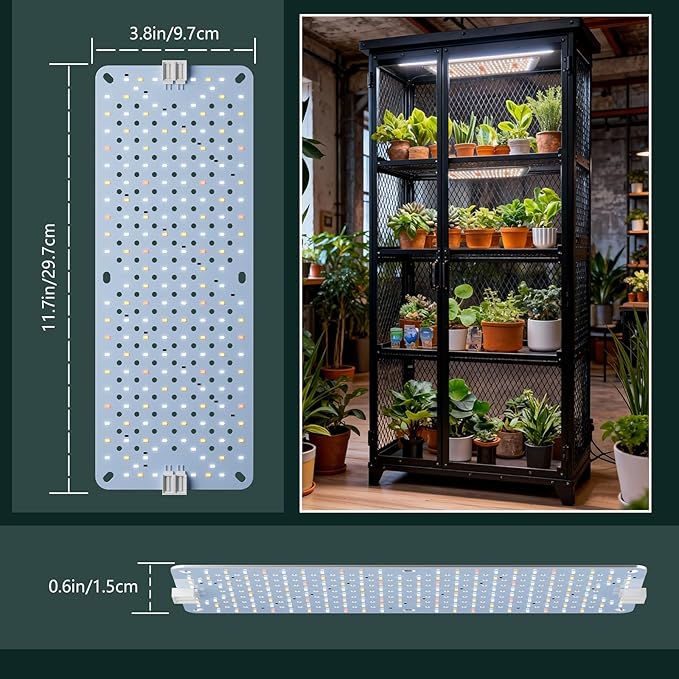 Grow Lights for Indoor Plants Full SpectrumHigh PPFD 768LEDs Plant Lights with 4/8/12/16/20H Timer Flexible Series &amp Parallel Connection for Indoor Growing(4 Pack)