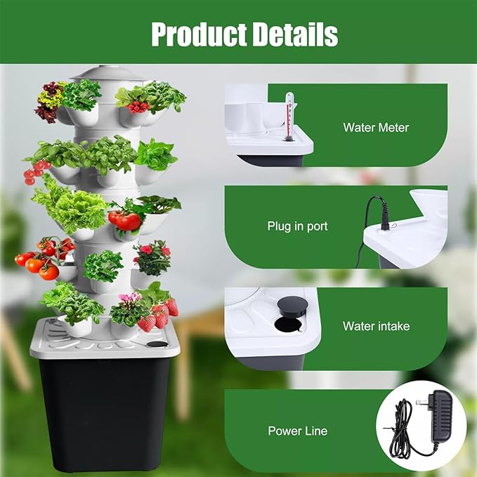 Hydroponics Growing System Smart Garden Vegetable Plant Kit Plants Germination Kit Indoor Vertical Tower System Vertical Tower Planters