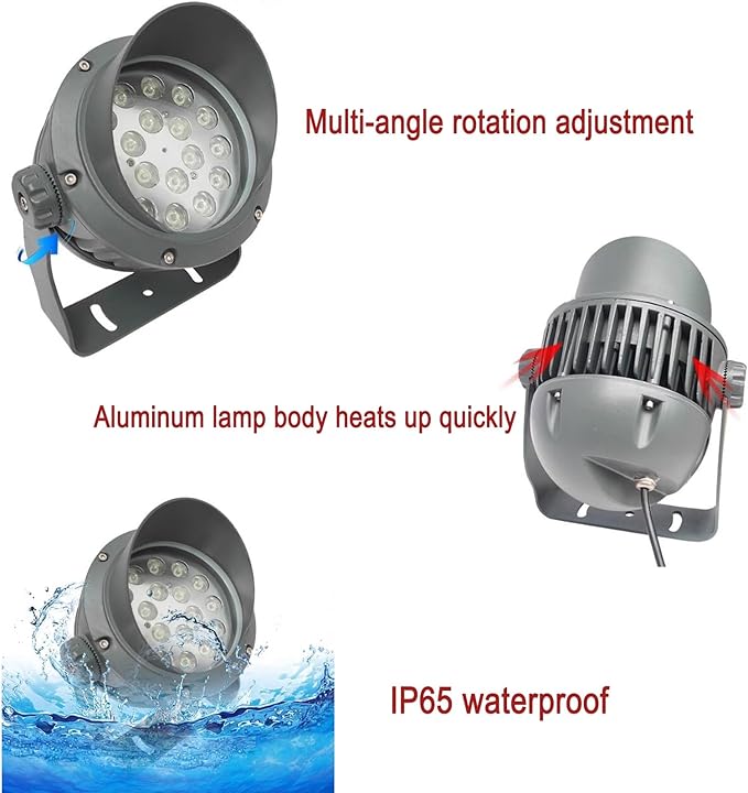 Landscape spotlights for Outdoor use Landscape Lights – LED spotlights AC 85-265V 180° Adjustable Bracket Ground Light Waterproof IP65 Ground Spotlight Blue-100W
