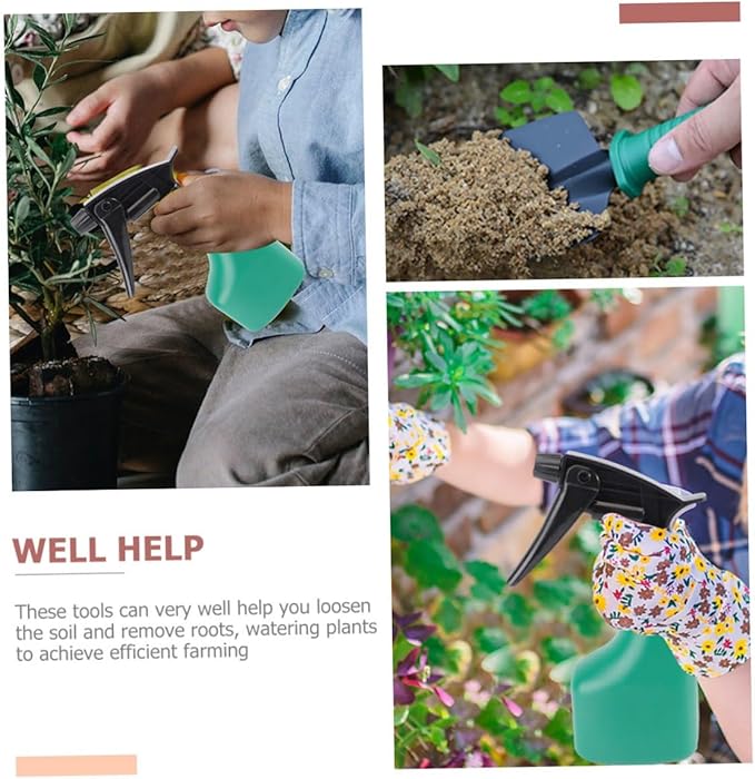 5pcs Portable Gardening Tool Set with Shovel Rake Pruning Shears in Carrying Case for Planting and Outdoor Garden Work