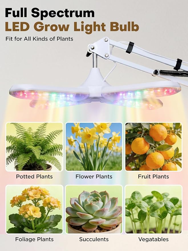 240 LEDs Grow Lights for Indoor Plants with Timer 6/12/16H Full Spectrum Plant Lights for Indoor Growing 10 Dimmable Level 24-72 Height Adjustable Tabletop Grow Light Floor Lamp with Remote Control