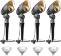 VENUS MANUFACTURING Low Voltage Landscape Spot Light Landscape Lighting Kits 380 Lumen Waterproof 50W Halogen Outdoor Spotlights 12V 3000K Warm White Metal Tree Lights for Garden &amp Yard