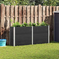 Garden Raised Bed Grey Wood Plastic Composite (WPC) Steel Large Gardening Pots &amp Planters 318096