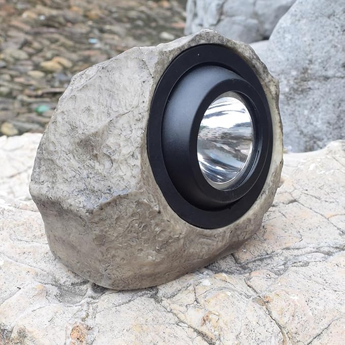 Solar Stone Lamp Outdoor Yard Light with Adjustable White and Warm Light Simulated Rock Spotlight for Garden Lawn Patio Décor 1pcs Solar Powered Landscape Lighting