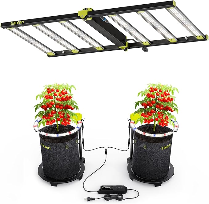 320W LED Grow Lights Kit Commercial Full Spectrum Bar Style LED Grow Lamp for Indoor Plants Dimmable Daisy Chain 4x2ft Coverage Growing Lamp for Hydroponics Greenhouse
