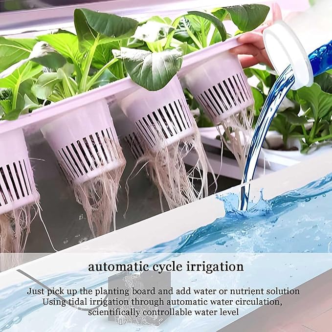 Hydroponics Growing System Hydroponic Tower for Indoor Garden with LED Grow LightSmart Hydroponic Garden with Automatic Water PumpIndoor Garden System for PlantsHerbsVegetables64hole