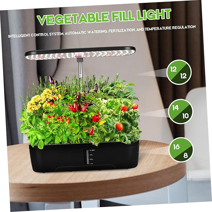 1Set Indoor Hydroponics Growing System Kit with LED Multi Porous Design for Easy Vegetable Germination Automatic Watering and Fertilization Space Saving