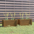 Garden Planters 2 pcs Gardening Box Planter Boxes Horse Trough planters Garden beds Outdoor Suitable for Courtyard Orchard Nursery Corridor Honey Brown 23.6x12.2x12.2 Solid Wood Pine