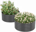 2-Pack 4x1.5ft Galvanized Raised Garden Bed Outdoor Planter Bed Metal Planter Box for Gardening and PlantingDark Grey