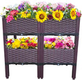 Plastic Raised Garden Bed Set of 4 Plants Elevated Garden Boxes Planter Growing Boxes with Legs for Outdoor Indoor for Flowers Vegetables Fruits Herbs