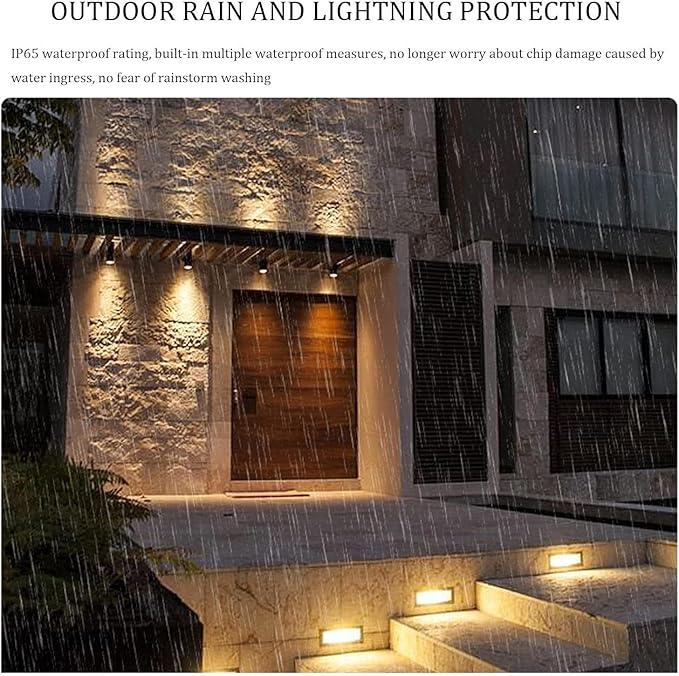 Rectangle 5W LED Garden Step Light - IP65 Waterproof Outdoor Recessed Stair Lamp for Patio Pathway