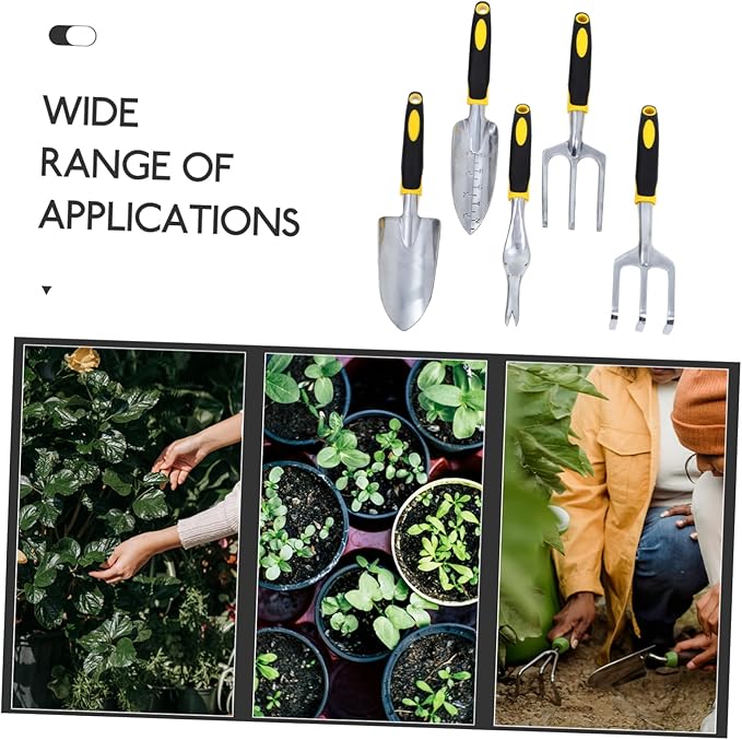 VICASKY 1set Ergonomic Gardening Tool Set Kit Trowel Hand Rake and Small Fork for Easy Planting and Weeding for Indoor and Outdoor Gardening