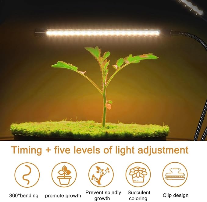 Plant Lights for Indoor Growing - Clamp-on Plant Grow Light Indoor Plant Lamp Lights Full with 4 Heads 80LEDs for Greenhouse Gardening(U.s. Regulations)