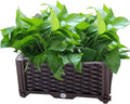 Elevated Planting Box Indoor Outdoor Planter Boxes Modern Rattan-Style Plastic Plant Stand Garden Raised Bed for Vegetables Herbs Flowers16x16x9/40x40x23cm