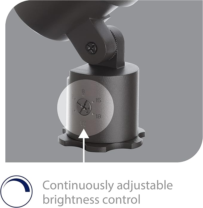 WAC Landscape Lighting LED 12V Medium Size Accent Light with Adjustable Beam Angle and Integral Brightness Control 50-1300 Lumens 4000K Cool White Built-in LED in Black