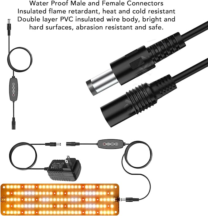 Panel Grow Light 12V 300LED Beads Blue and Red Lights for Plants Plant Grow Light with Timer 3H 6H 12H 6 Gears Brightness for Flowers Vegetables Fruits Indoors Greenhouses