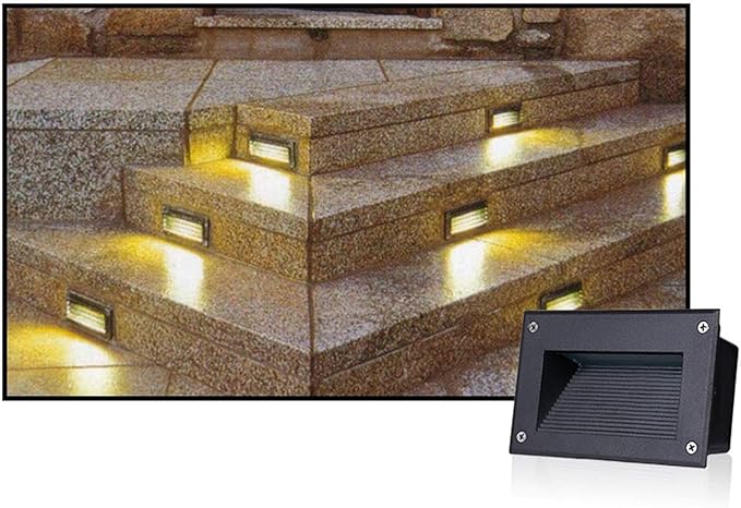 IP66 Waterproof Narrow Beam Spotlight - Landscape Lights LED Step Light Recessed Staircase Wall Light 3W for Staircase Garden Passage Landscape Projection Lighting(Blue12V)