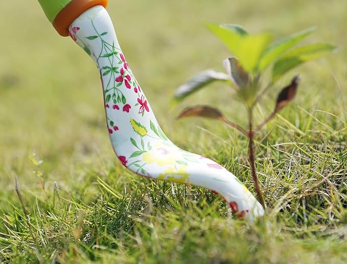 NAYE Garden Tool SetCute Gardening Gifts for WomenBirthday Gifts for MomHeavy Duty Tool Kit with GlovesGarden ToteKneeling PadHand PrunerTrowelHand RakeWeederForkTransplanterMulticolor