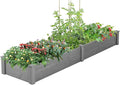 Over Ground Raised Garden Bed 4x2 Feet 96x28x10 Inch Large Planter Box for Vegetables &amp Flowers - Deep Root Space No-Dig Outdoor Garden Kit with Tool-Free Assembly