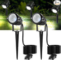 High Brightness 1000LM Outdoor Spot Lights for Yard 6500K Daylight Spot Lights Outdoor with 4.9FT Electric Cord 10W LED IP66 Waterproof Landscape Spotlights for Garden Tree Flag - 2 Pack