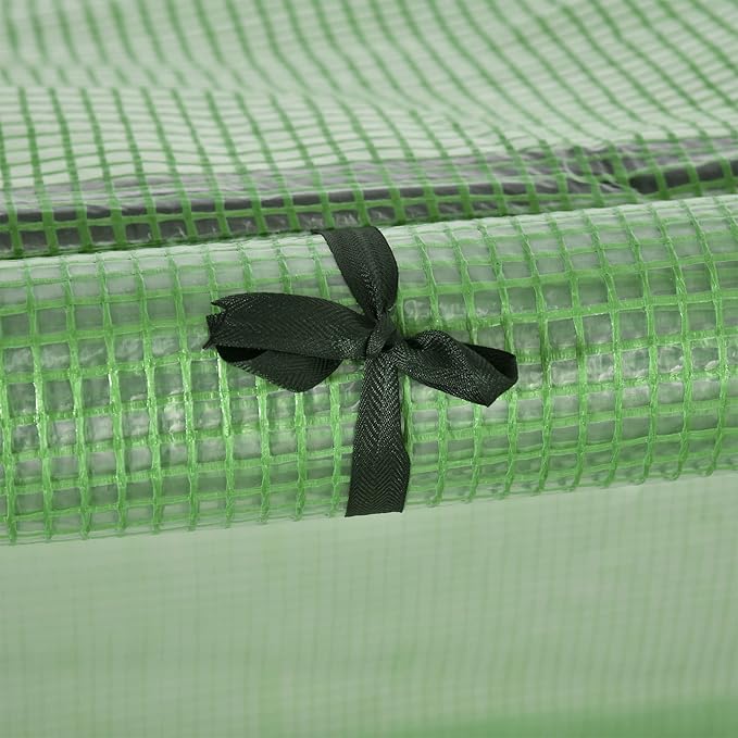 10' x 3' x 2.5' Greenhouse Portable Tunnel Green House with Roll Up Zippered Doors UV Waterproof Cover Steel Frame Green
