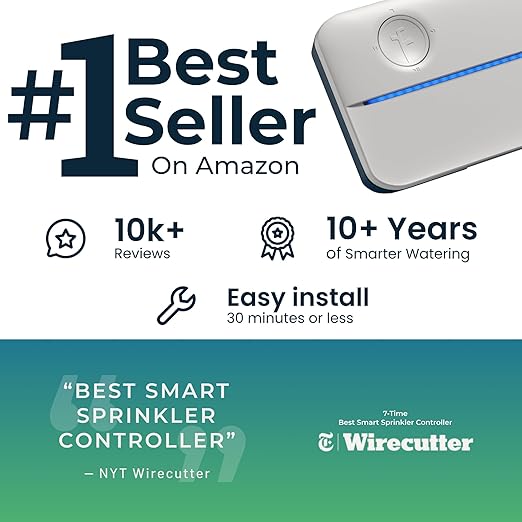 Rachio WiFi Smart Sprinkler Controller (16-Zone Irrigation Remote Control) – App-Based Scheduling Local Weather Intelligence Rain Skips Easy DIY Install