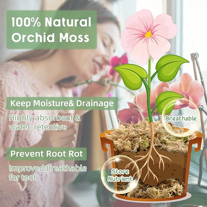 Legigo 4.4LBS Premium Sphagnum Moss for Plants- 80QT Natural Succulent Carnivorous Plant Moss Dried Long Fiber Orchid Moss for Orchid Repotting Succulent Sarracenia Potted Plants Gardening &amp Rept