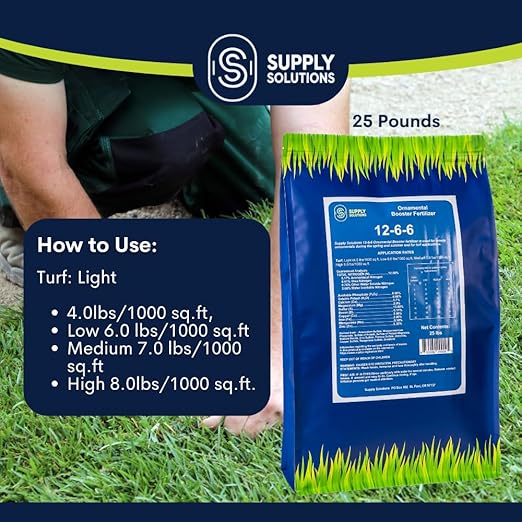 Supply Solutions 12-6-6 Ornamental Booster Fertilizer - Plant Food Topdress on Foliage Nurseries and Landscapes - Controlled Release NPK Plant Fertilizer with Macro and Micro Nutrients (25lbs)