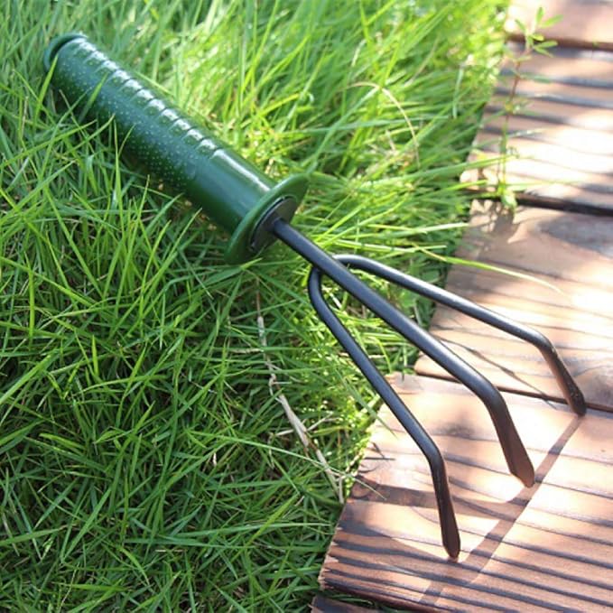 tooloflife 4 Pieces Garden Tool Set Including Rake Tip Shovel Round Shovel Seedling Device Planting Flower Shoveling Soil Gifts for Women Men