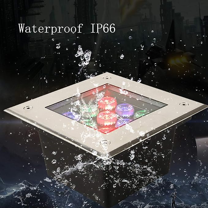 Square Ground Landscape Light - Outdoor Underground Light LED Outdoor Spotlight Waterproof IP66 Landscape Lights AC85-110V Recessed Outdoor Underground Light For Terrace Pathway Lawn (Blanc 2