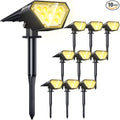 Biling Solar Spot Lights Outdoor Bright 700 Lumen Solar Outdoor Lights IP67 Waterproof Adjustable Landscape Lights for Patio Pathway Yard Garden Driveway Pool - Warm White(10 Pack)